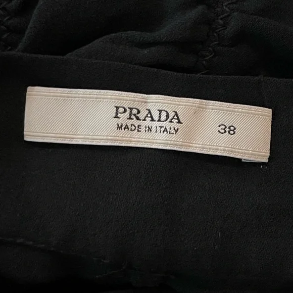 Prada Ruched High Waisted Blk Silk Skirt sz38 2 - Picture 5 of 5
